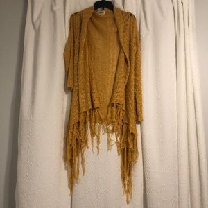 Mustard fringe cardigan